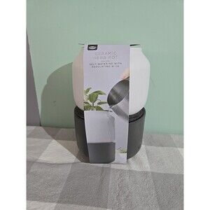 Chef 'N Ceramic Herb Pot With Regulating Wick House Plant Container Pot